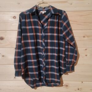 Knox Rose Plaid Button Down Shirt Size S 20x27